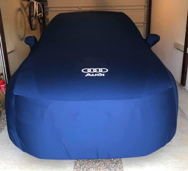 housse audi a4 bleue logo protection garage
