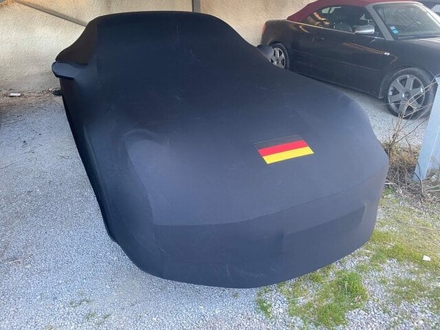 Bache Porsche 911 Noire Drapeau Allemand